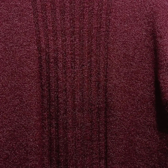 Womens S Design History Mock Neck 1/4 Zip- Up Maroon White Heathered Sweater - Picture 6 of 6